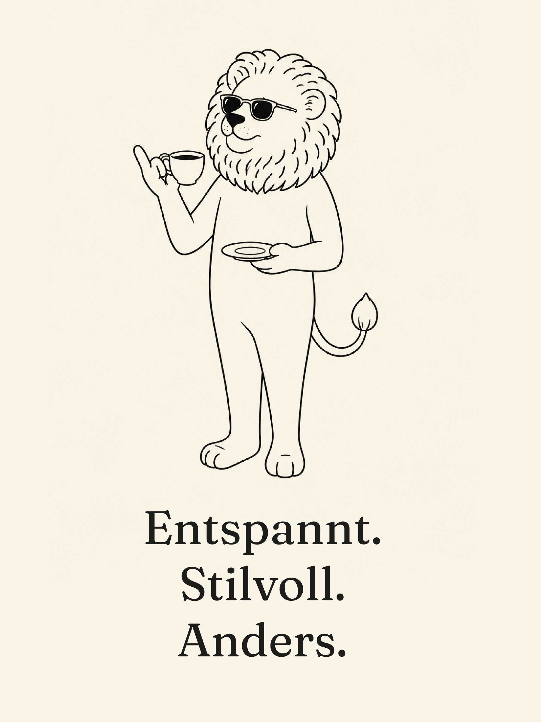 Lion Illustration: Entspannt. Stilvoll. Anders.